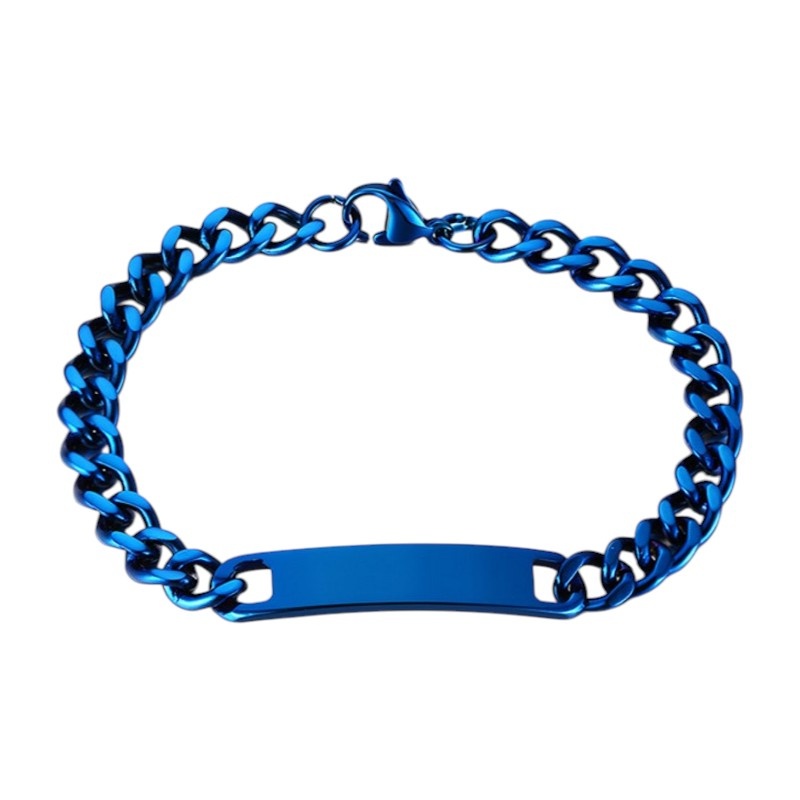 ESCLAVA ACERO AZUL PERSONALIZADA
