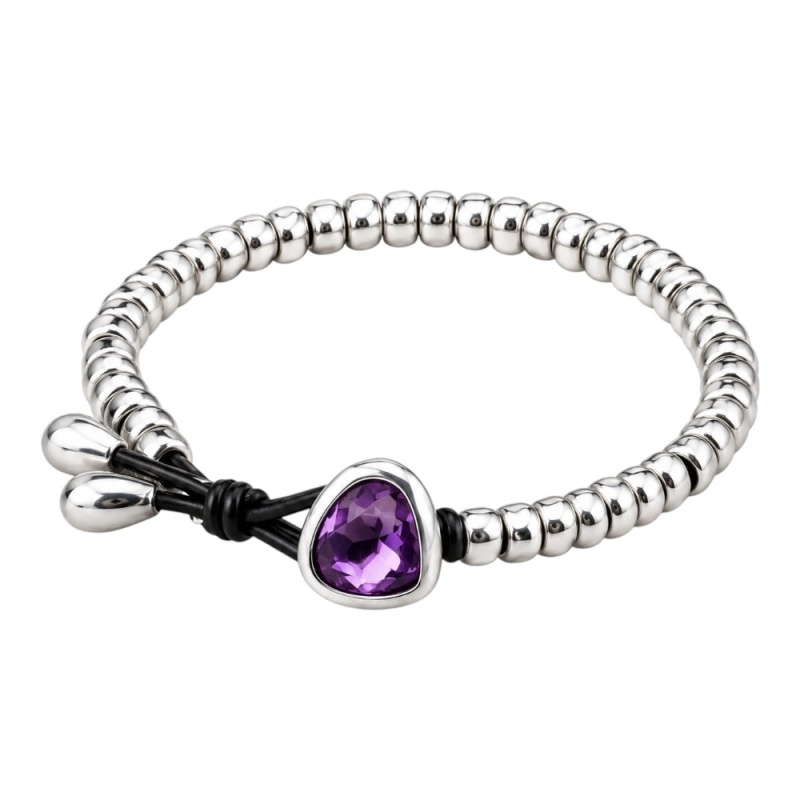 PULSERA ESTILO UNO DE 50 CON PIEDRA MORADA