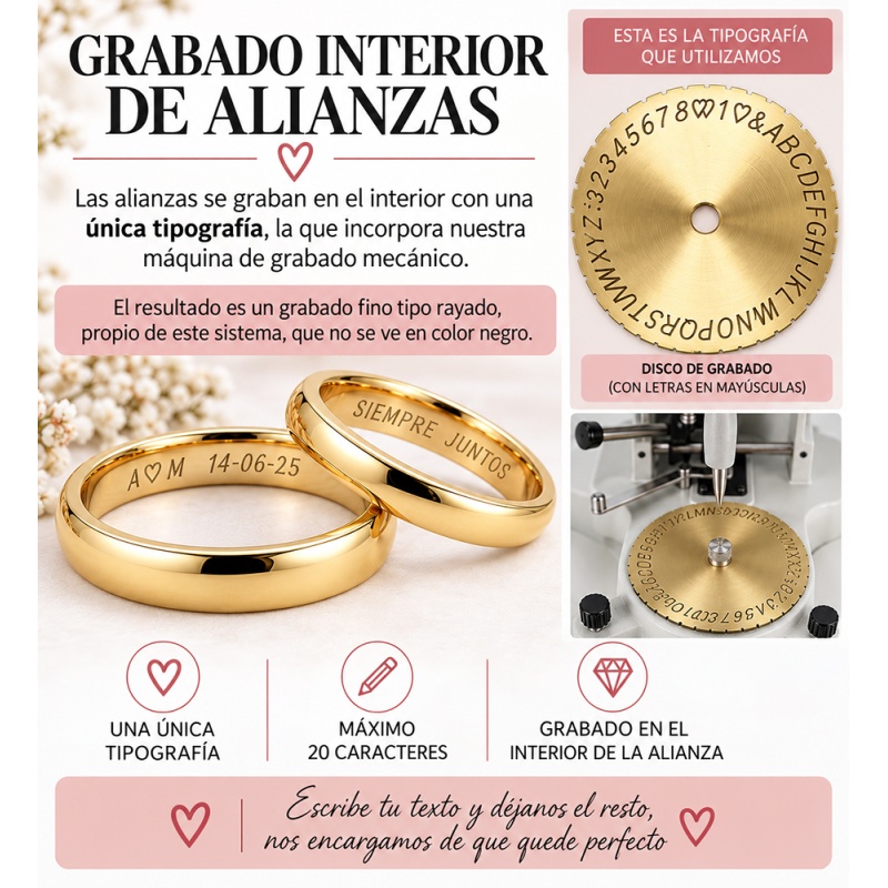 ALIANZAS ACERO Y TUNGSTENO CON ORO AMARILLO MODELO "AIRE"