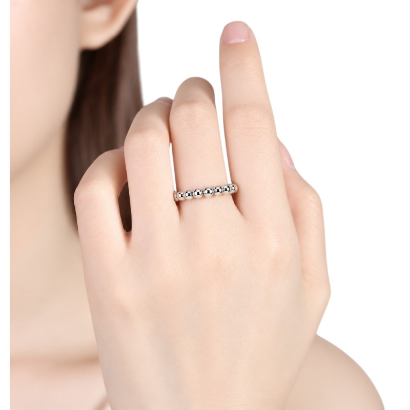 ANILLO BOLAS PLATA DE 1ª LEY, ELÁSTICO