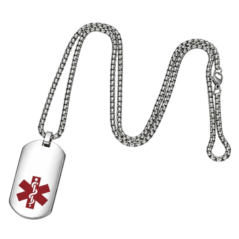 COLGANTE PLACA ALERTA MÉDICA CORDÓN DISEÑO