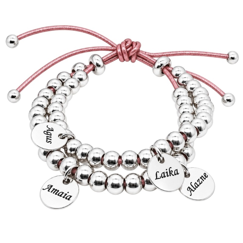 PULSERA PERSONALIZADA CON MEDALLAS PARA GRABAR