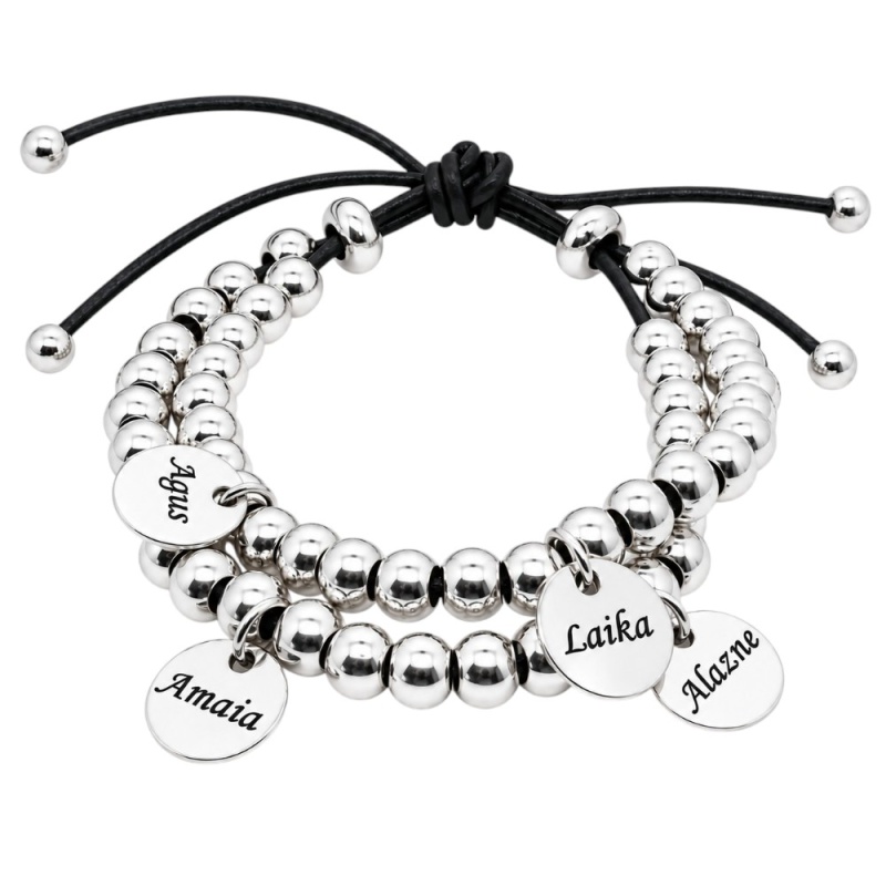 PULSERA PERSONALIZADA CON MEDALLAS PARA GRABAR