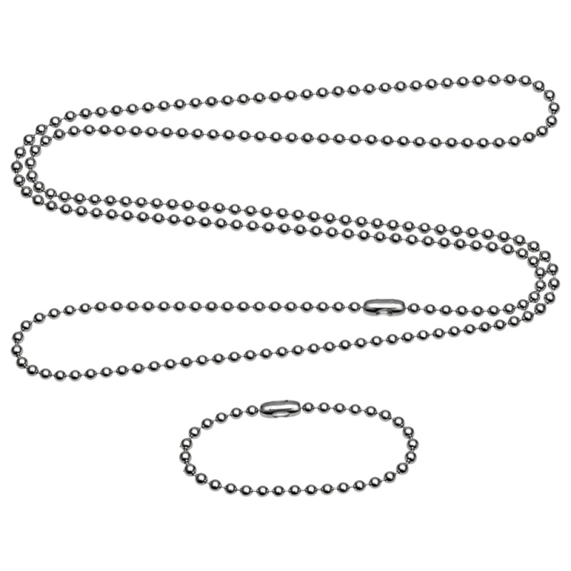 CONJUNTO DE CADENAS DOBLES PARA CHAPAS MILITARES, ACERO