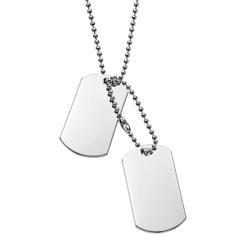 CONJUNTO DE CADENAS DOBLES PARA CHAPAS MILITARES, ACERO