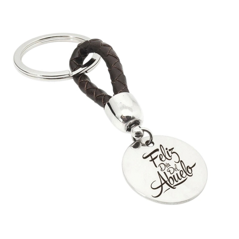 LLAVERO PERSONALIZADO CUERO TRENZADO