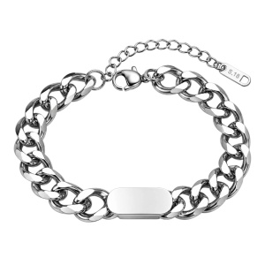 PULSERA UNISEX CON CHAPITA PARA GRABAR