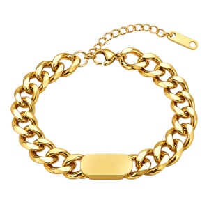 PULSERA UNISEX CON CHAPITA PARA GRABAR