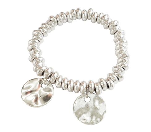 PULSERA ELÁSTICA ANILLAS CON MEDALLAS PERSONALIZADAS