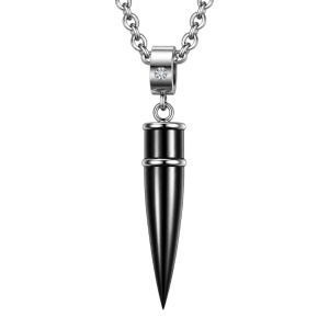 COLGANTE BALA EN ACERO NEGRO CON CADENA INCLUIDA