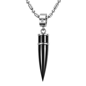 COLGANTE BALA EN ACERO NEGRO CON CADENA INCLUIDA