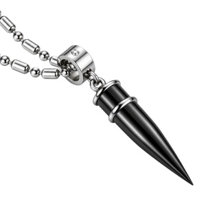 COLGANTE BALA EN ACERO NEGRO CON CADENA INCLUIDA
