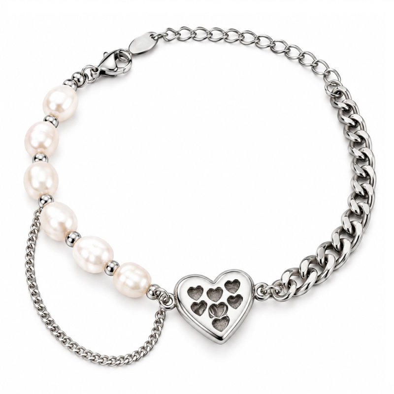 PULSERA PERLAS NATURALES CORAZÓN