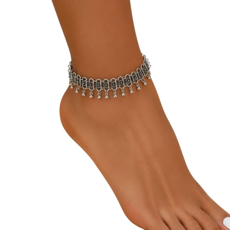 TOBILLERA BOHO PLATA TIBETANA