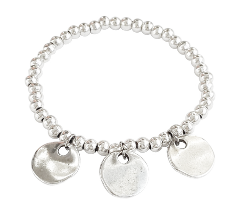 PULSERA BOLAS ZAMAK CON MEDALLAS PERSONALIZADAS