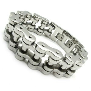 PULSERA GORDA ACERO MACIZO ESTILO CADENA DE BICICLETA