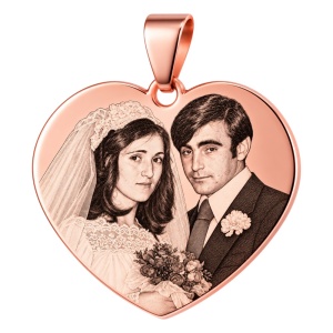 MEDALLA CORAZÓN PARA RAMO DE NOVIA CON FOTO