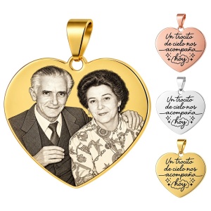 MEDALLA CORAZÓN PARA RAMO DE NOVIA CON FOTO