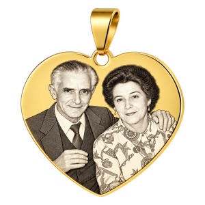 MEDALLA CORAZÓN PARA RAMO DE NOVIA CON FOTO