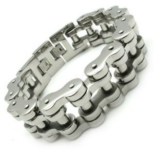 PULSERA GORDA ACERO MACIZO ESTILO CADENA DE BICICLETA