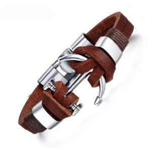 PULSERA CUERO ANCLA