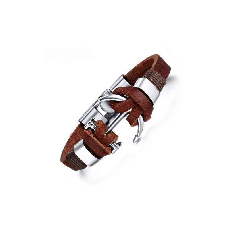 PULSERA CUERO ANCLA
