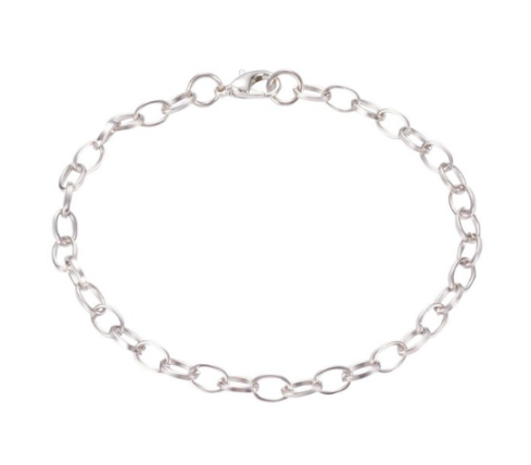 PULSERA LAMINADA PLATA PARA AÑADIR CHAPAS GRABADAS