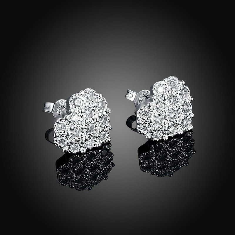 PENDIENTES CORAZONES CON CIRCONITA Y PLATA 925