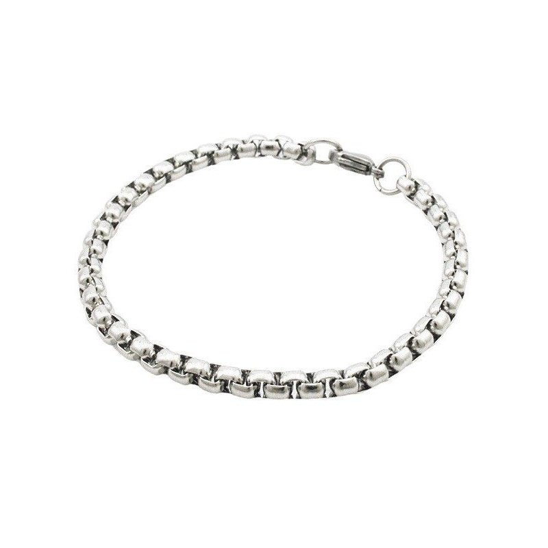 PULSERA ACERO MACIZO ESLABONES ROLO UNISEX