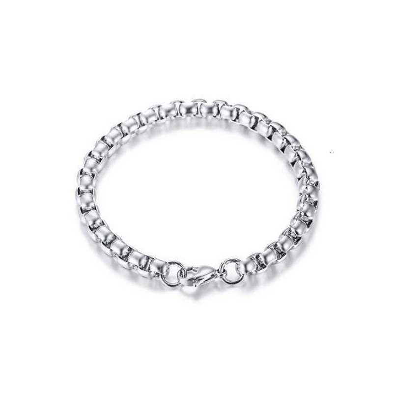 PULSERA ACERO MACIZO ESLABONES ROLO UNISEX