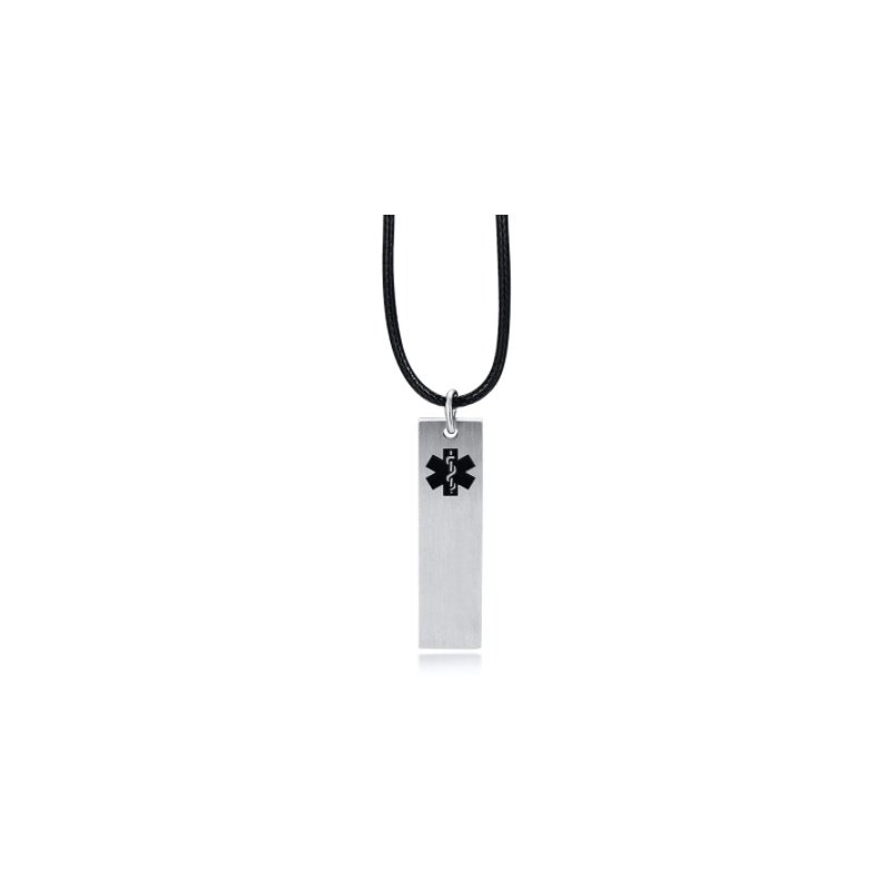 COLGANTE PLACA ALERTA MÉDICA LARGA PARA GRABAR