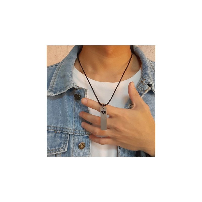 COLGANTE PLACA ALERTA MÉDICA LARGA PARA GRABAR