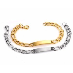 ESCLAVA EN ACERO, ESLABÓN 3X1, DOS TONOS