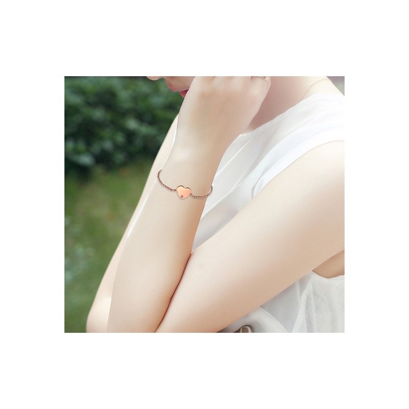 PULSERA AJUSTABLE ACERO CON CORAZÓN PARA GRABAR EN 3 COLORES