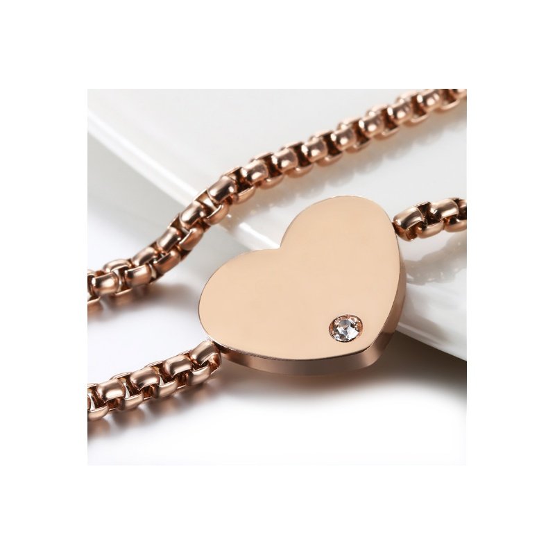 PULSERA AJUSTABLE ACERO CON CORAZÓN PARA GRABAR EN 3 COLORES