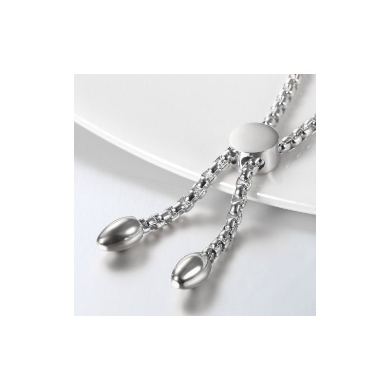 PULSERA AJUSTABLE ACERO CON CORAZÓN PARA GRABAR EN 3 COLORES