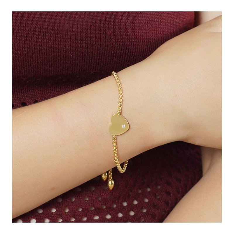 PULSERA AJUSTABLE ACERO CON CORAZÓN PARA GRABAR EN 3 COLORES