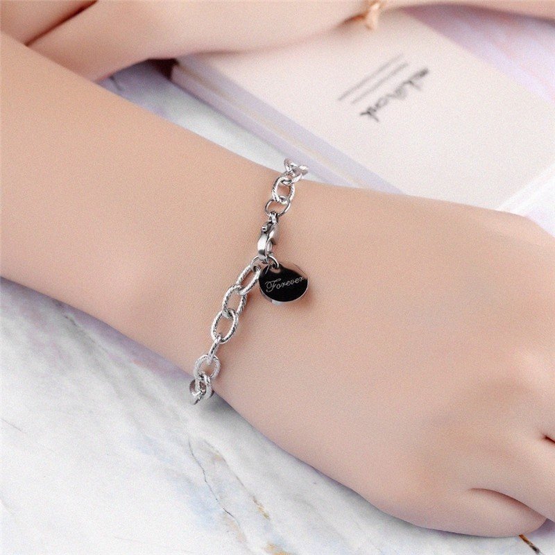 PULSERA ACERO CON CHAPA FOREVER PARA GRABAR