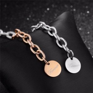 PULSERA ACERO CON CHAPA "FOREVER" (SE GRABA)