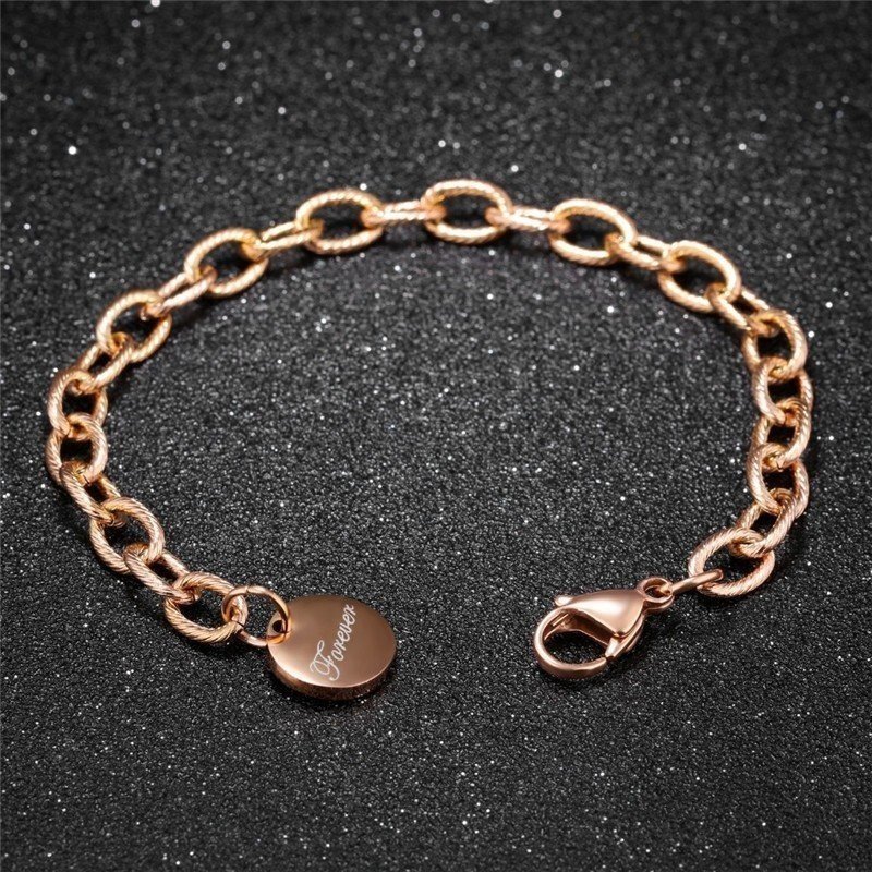 PULSERA ACERO CON CHAPA FOREVER PARA GRABAR