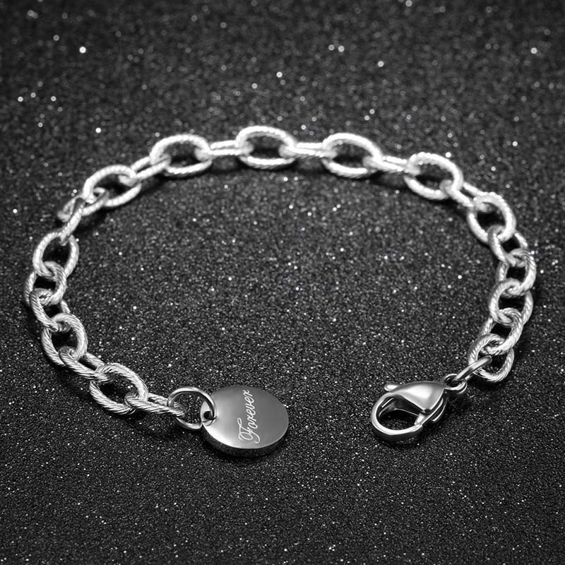 PULSERA ACERO CON CHAPA FOREVER PARA GRABAR