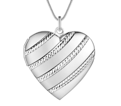 COLGANTE RELICARIO PORTAFOTOS CORAZÓN CON PLATA 925
