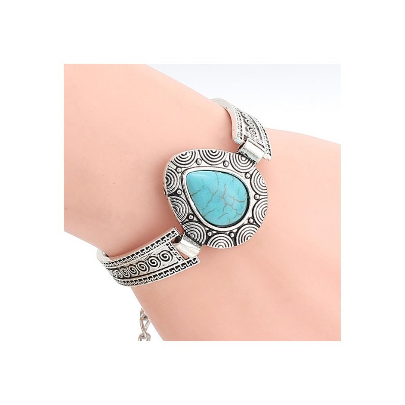 PULSERA TURQUESAS PLATA TIBETANA
