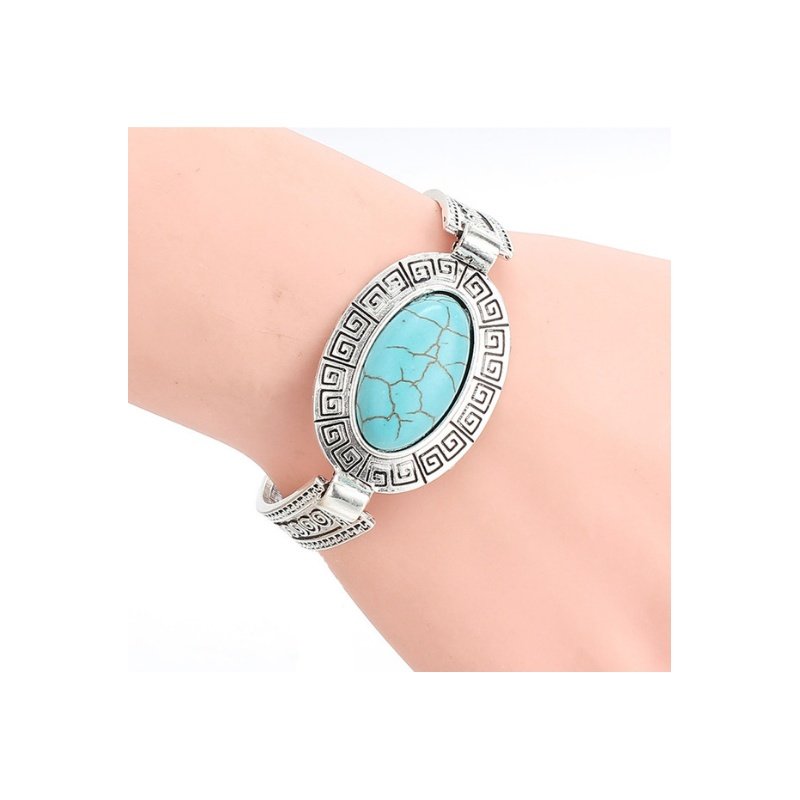 PULSERA TURQUESAS PLATA TIBETANA