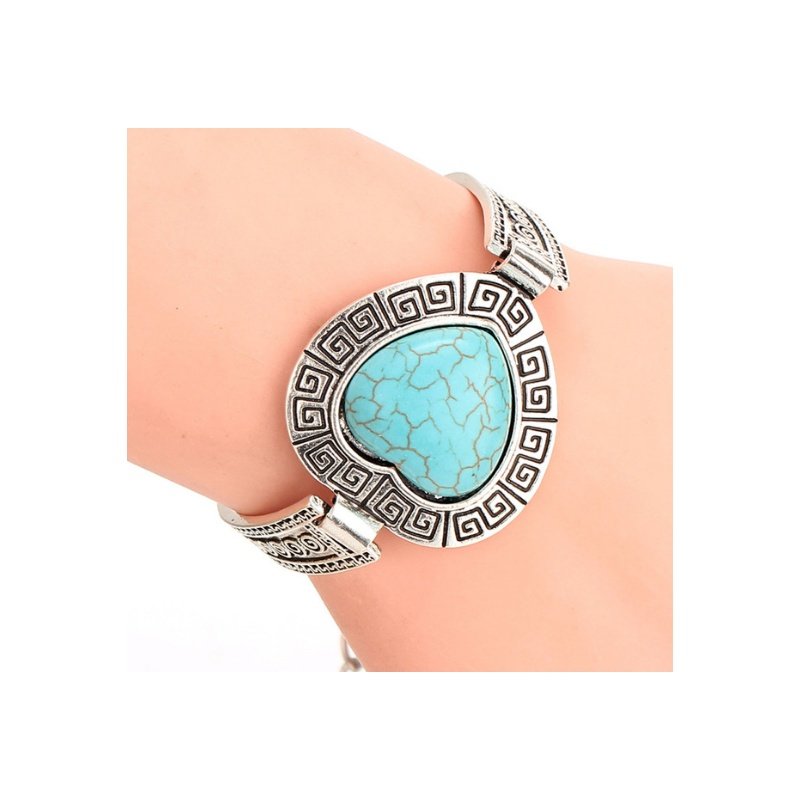 PULSERA TURQUESAS PLATA TIBETANA