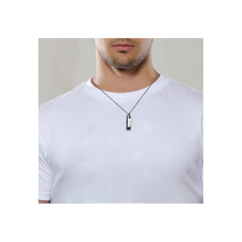 COLGANTE DE ACERO DOBLE UNISEX (SE GRABA)