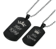 PAREJA DE COLGANTES HER KING - HIS QUEEN