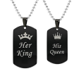 PAREJA DE COLGANTES HER KING - HIS QUEEN