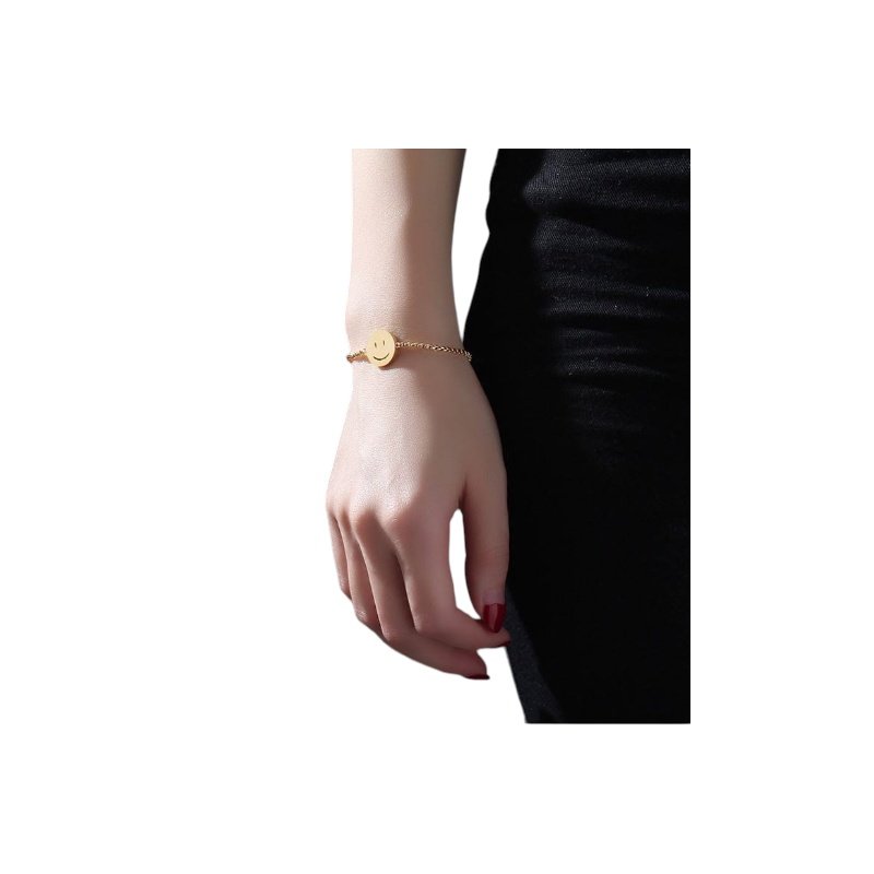 PULSERA SMILE AJUSTABLE, ACERO Y ORO