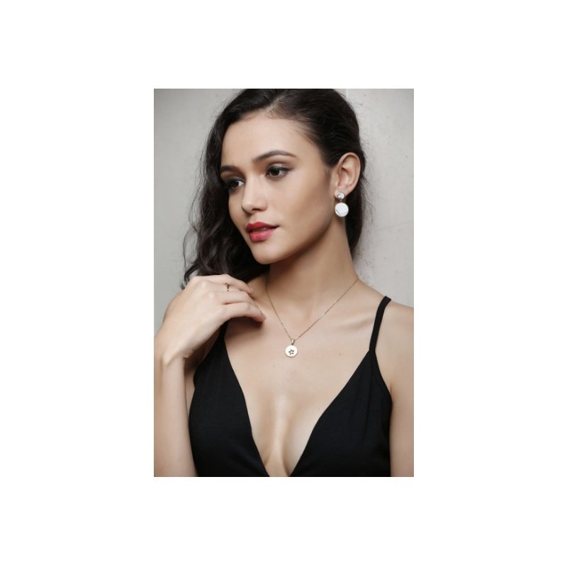 COLGANTE REDONDO ESTRELLA, ACERO Y ORO